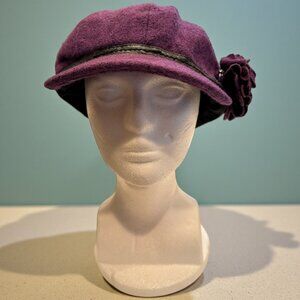 C.C Exclusives Purple Adjustable Size Wool Blend 8-Panel Newsboy Cap Hat